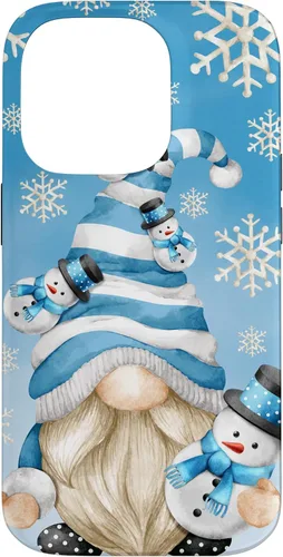 Vista 17 de Cute Winter Gnome Dad with Snowflake Decor and Snowman Case for iPhone 17