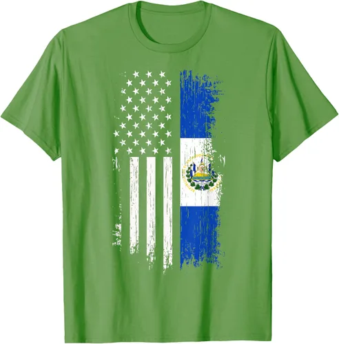Vista 22 de Camiseta de la bandera de Estados Unidos salvadoreño - Camiseta de El Salvador USA