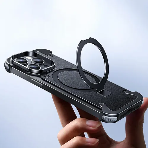 Vista 8 de Losin Soporte magnético para iPhone 15 Pro Max de metal sin marco [compatible con MagSafe] [protección contra caídas] Funda delgada a prueba