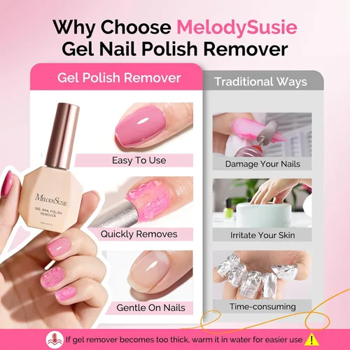 Vista 3 de MelodySusie - Kit removedor de esmalte de uñas de gel con removedor de manicura, 0.5 fl oz
