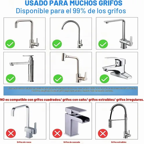 Vista 5 de Cabezal rociador de grifo, accesorio extensor de grifo giratorio 360