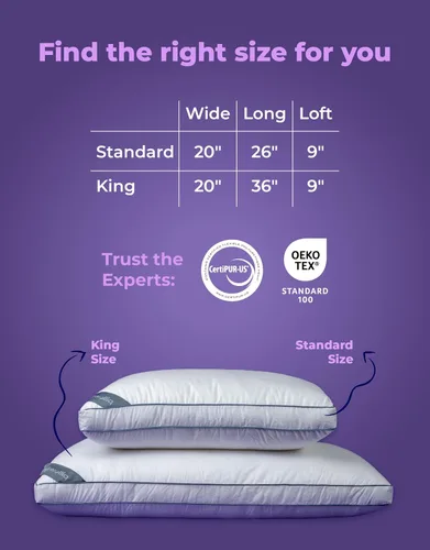 Vista 6 de Pillow Fight Almohada de cama alternativa de plumón premium, tamaño Queen/estándar, lujosa y ajustable, almohada refrescante para personas que