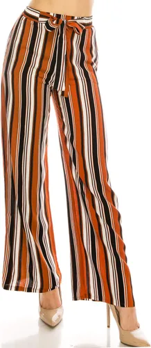 Vista 25 de Pantalones Palazzo para mujer, pantalones culottes sólidos y a rayas