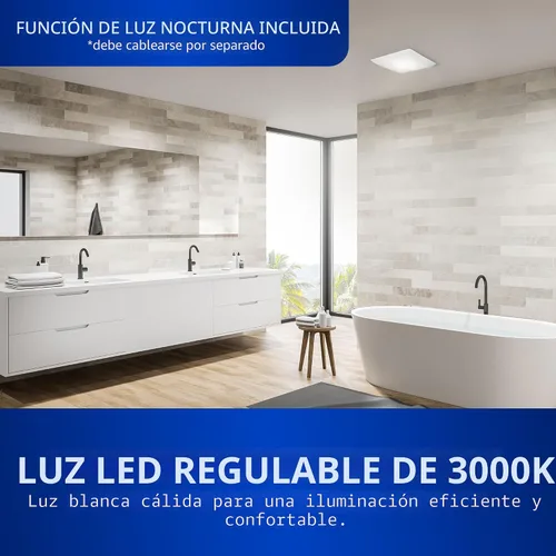 Vista 5 de Panasonic FV-0510VSL1 WhisperValue - Ventilador de baño de bajo consumo con luz LED - 50-80-100 CFM