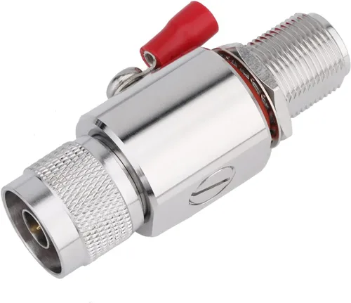 Vista 7 de Pararrayos N Hembra a N Hembra Mamparo Protector contra sobretensiones de relámpago IP67 con tubo de gas de 90 V 50 Ohm DC-3GHz