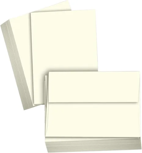 Vista 9 de Hamilco Papel grueso de cartulina de color crema, notas flash en blanco y tarjetas postales, invitaciones de felicitación estacionarias, plano de 5