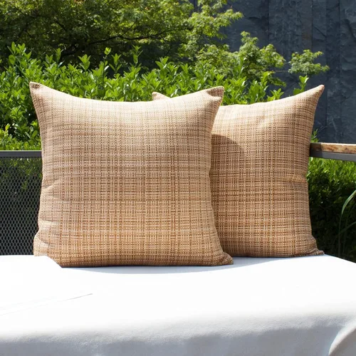 Vista 52 de Kevin Textile - Juego de 2 fundas de almohada decorativas para exteriores, impermeables, para jardín, patio, tienda de campaña, sofá, de 16 x 16