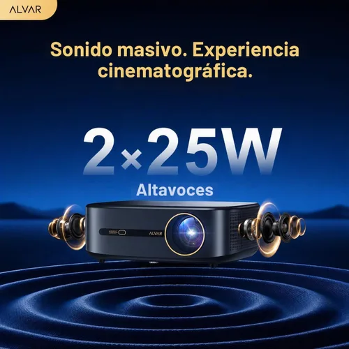 Vista 3 de Alvar Upgraded 4K Supported Smart Projector with 2500 ANSI, 50W DoIby Audio Black