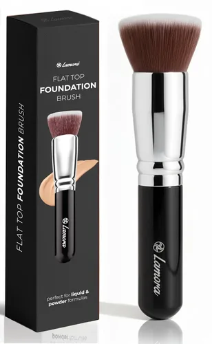 Vista 14 de Lamora - Brocha de maquillaje de doble extremo, rubor + corrector, cepillo facial en ángulo doble Negro (Duo Blush)