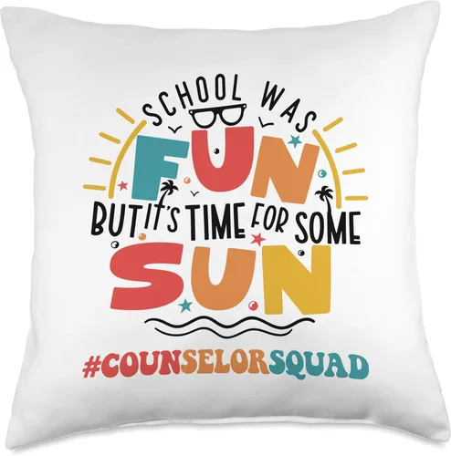 Vista 4 de Counselor Squad School Was Fun But It's Time For Some Sun Throw Pillow