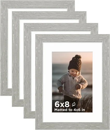 Vista 83 de KINLINK Marco de Fotos A3 Negro Juego de 4, Marcos de Fotos de Madera con Paspartú A4 con Plexiglás para A4 con Paspartú o A3 sin Paspartú
