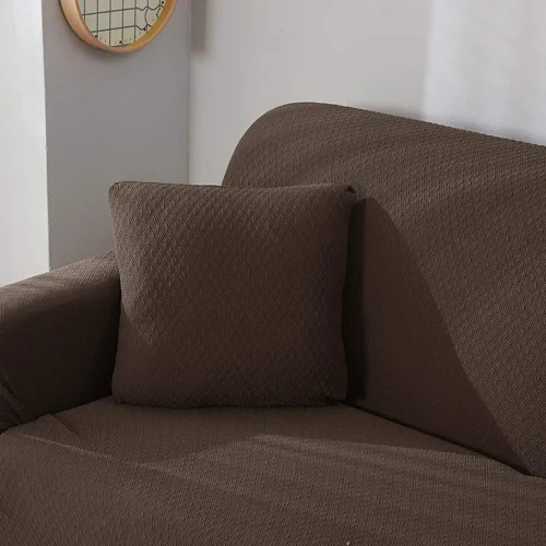 Vista 5 de JEOZBM Couch Slipcover, Brown Elastic Waterproof Sofa Cover, Slipcover Sofa Protector, Soft Furniture Protector for Home and Office, Multiple