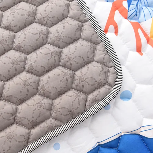 Vista 9 de TADO MUSLIN Tapete de juego para bebé de 50 x 50 pulgadas, tapete suave y grueso para corral de juegos, tapete de espuma lavable a máquina con parte