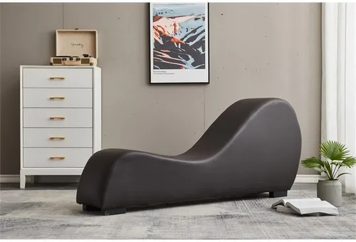 Vista 6 de Kolar - Sillón de yoga de piel sintética, relajación, estiramiento, color marrón