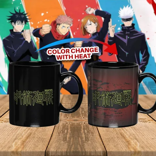 Vista 6 de Jujutsu Kaisen Yuji Itadori Anime Manga Taza de Té y Café Cambia de Color con Reacción al Calor 16 OZ