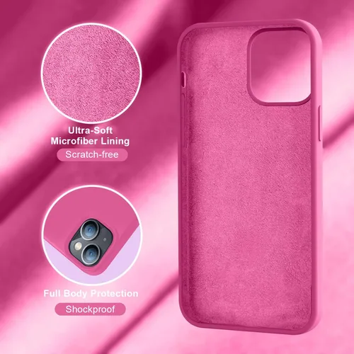 Vista 5 de Thomo Funda compatible con iPhone 14 Plus, silicona líquida suave de alta calidad a prueba de golpes [soporte de anillo]
