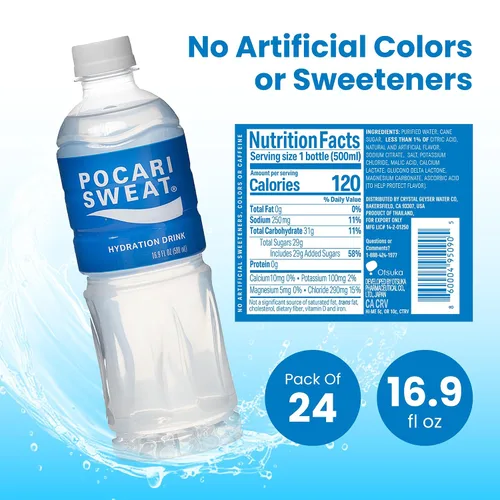 Vista 2 de Pocari Sweat Paquete de 24 botellas de PET de 16.9 onzas, ahora en los Estados Unidos, restaura el agua y los electrolitos, hidratación que es más