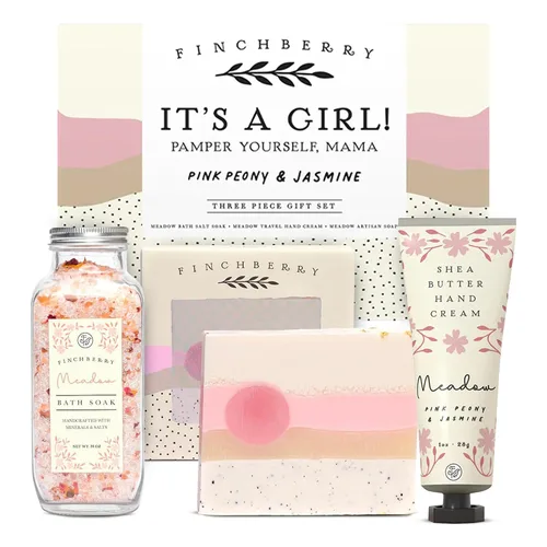 Vista 7 de FinchBerry Set de regalo de 3 piezas – ¡Es un niño! Regalo de baby shower, paquete de atención para la nueva mamá y regalos para mamá por primera