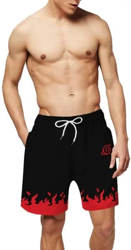 Vista 3 de Pantalones cortos de anime para hombre, pantalones cortos de anime para hombre, pantalones cortos de playa, trajes de baño para hombre
