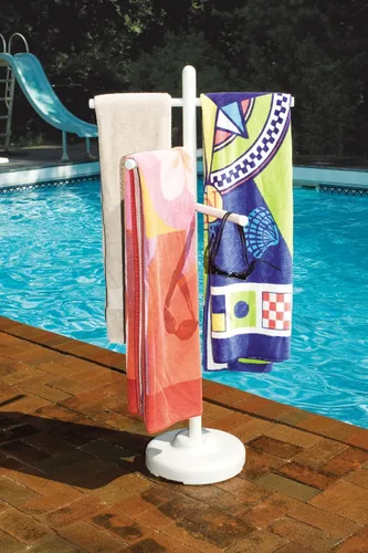Vista 2 de HydroTools de Swimline perchero para toallas para el costado de la alberca