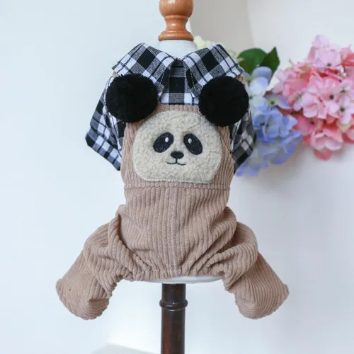 Vista 9 de Ropa de invierno para perro, camisas para mascotas, elegante mono de pana para perros pequeños, overol con pechera para cachorros, overol clásico