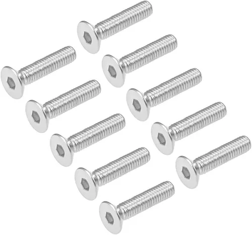 Vista 10 de uxcell Tornillos de máquina de cabeza plana M3x40mm Tornillo hexagonal interno 304 pernos de sujeción de acero inoxidable 20 piezas