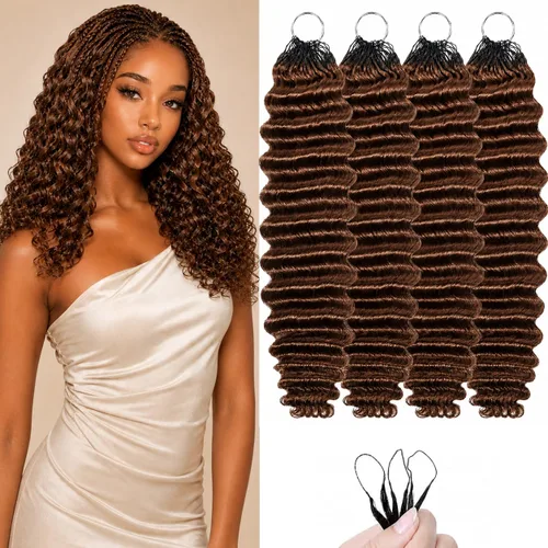 Vista 39 de Human Braiding Hair for Boho Braids 20inch Curly Wave Bulk Bundles 1B (A)1B