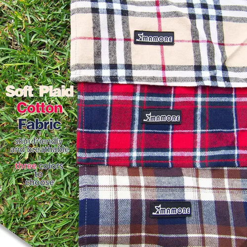 Vista 3 de Pañuelos a cuadros suaves y lavables para perros y gatos, bufandas ajustables con forma de triángulo y cómodas para perros, niñas y niños, cachorros