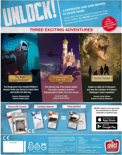 Vista 3 de Juego de cartas de aventuras exóticas – Aventura cooperativa inspirada en la sala de escape, divertido juego familiar para niños y adultos, a partir