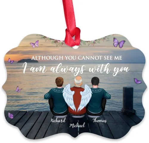 Vista 28 de Gossby Adorno conmemorativo de Navidad personalizado – Pérdida de padre estoy siempre contigo (padre, hija) personalizado para decoración de árbol