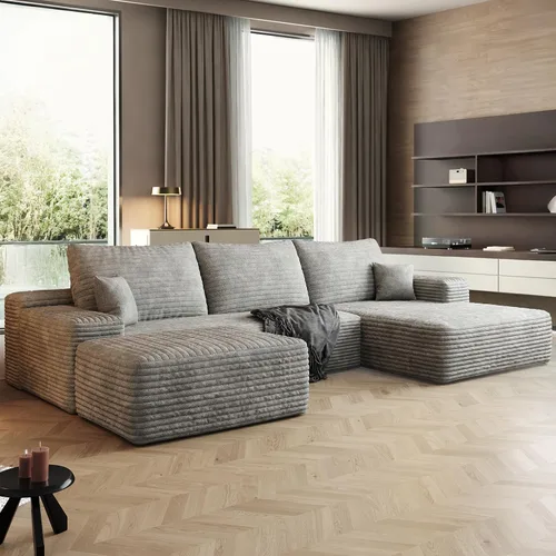 Vista 18 de Sofás seccionales de 105" para sala de estar, sofá cloud con forma de L tapizado, sofás modulares sin estructura rígida, sofá seccional moderno