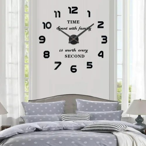 Vista 8 de VANGOLD Relojes de pared grandes para decoración de sala de estar, relojes de pared decorativos que funcionan con pilas (decoración de pared negra)