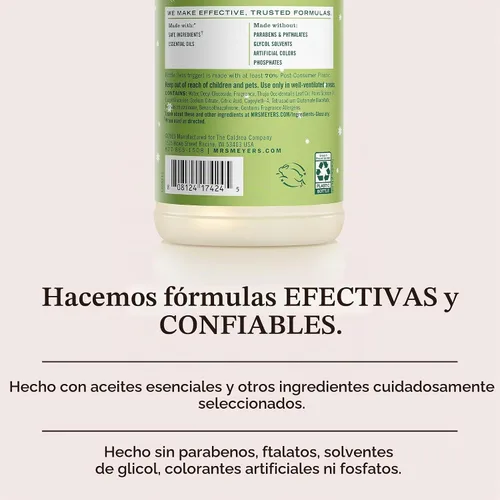 Vista 5 de Spray Limpiador Multiusos Mrs. Meyer's Clean Day, Edición Limitada Pino de Iowa, 16 fl. oz Removes Dirt and Freshens Surfaces, Everyday Use
