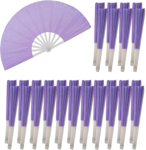 Vista 35 de 10 ventiladores plegables grandes de mano para hombres y mujeres, abanicos decorativos plegables, accesorios rave, utilizado para bailes, fiestas