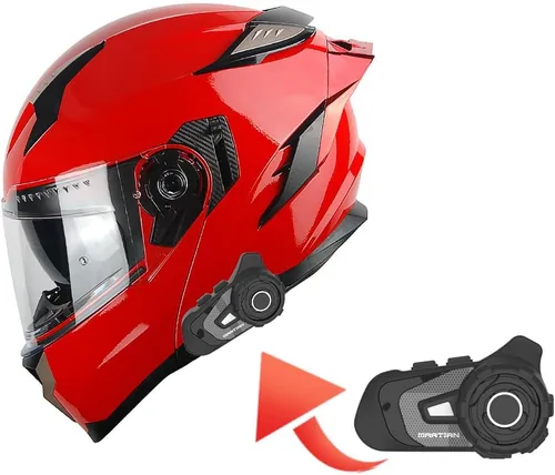 Vista 15 de 1Storm - Casco modular de cara completa para moto, certificado DOT, para adultos, doble visera abatible con escudo interior para sol y lista