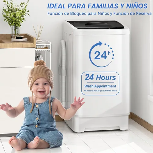 Vista 6 de Erivess - Lavadora automática portátil de 15 libras con 8 ciclos