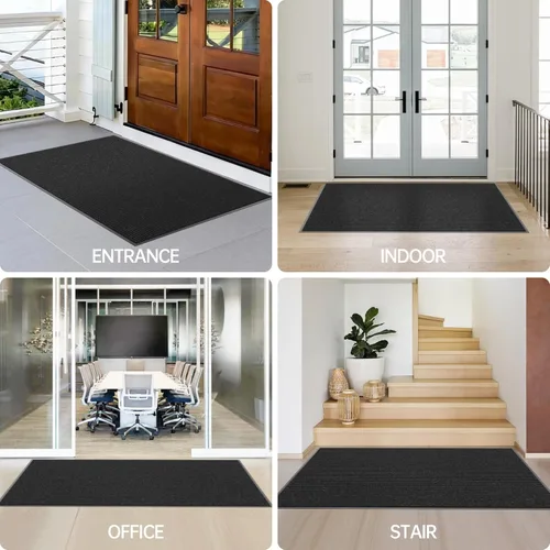 Vista 8 de Tapete para puerta delantera, 48 x 24 pulgadas, resistente para interiores y exteriores, tapete de bienvenida antideslizante para entrada, parte