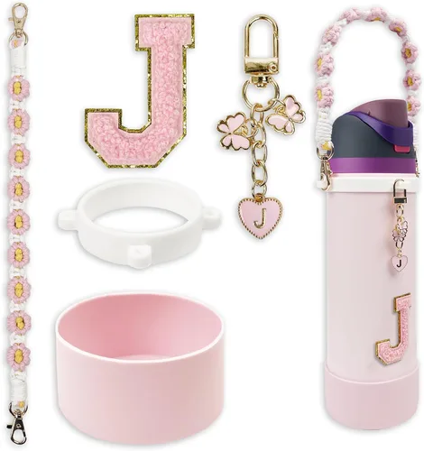 Vista 50 de SITKOL Juego de Monogramas Bonitos de Silicona Compatible con Botella de Agua Owala 24 oz, 32 oz, 40 oz - Accesorios Perfectos con la Letra Owala
