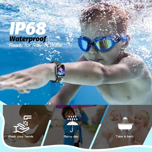 Vista 6 de Reloj inteligente para niños y niñas, rastreador de actividad física para niños, esfera de bricolaje de 1.5 pulgadas, 19 modos deportivos, monitor