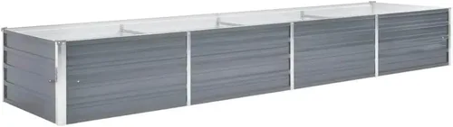 Vista 14 de vidaXL Cama de jardín elevada, cama de flores elevada, maceta de acero galvanizado, maceta al aire libre para patio, jardín, verduras, hierbas, gris