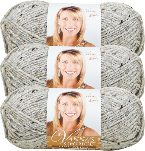 Vista 16 de Lion Brand Yarn (1 madeja) Hilo Vanna's Choice, mármol gris