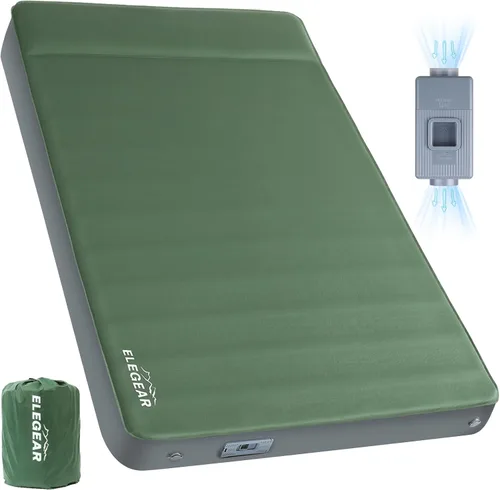 Vista 10 de Elegear Colchoneta autoinflable de aire y espuma, colchón de camping de espuma viscoelástica ultragruesa de 4" con bomba eléctrica incorporada