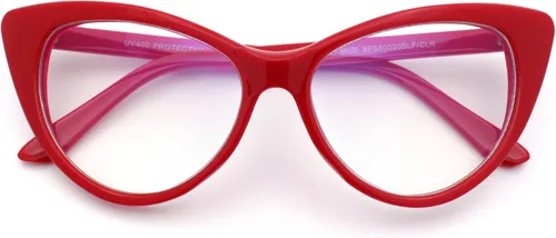 Vista 9 de SA106 Gafas de computadora con marco de ojo de gato auténtico gótico clásico con filtro de luz azul Negro