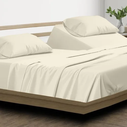 Vista 28 de SKY BEDDINGS Juego de sábanas individuales – Sábanas 100% algodón para cama individual – Juego de sábanas de 600 hilos individual con bolsillo Blanco