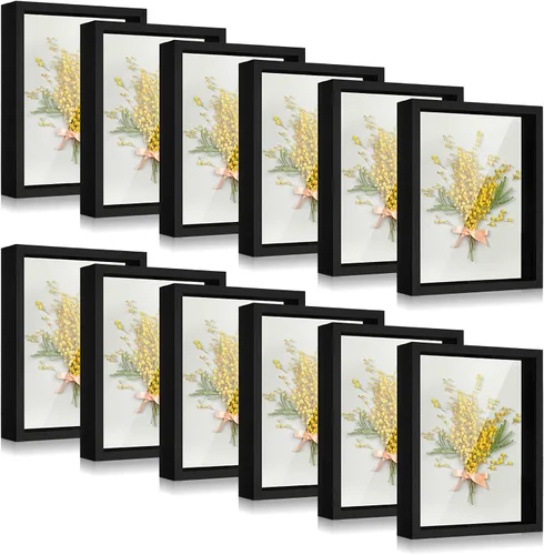 Vista 10 de Tuanse 12 Piezas Caja de Sombra a Granel Estuche de Exhibición Caja de Sombra de Plástico Marco de Fotos para Fotos Flores Ramos de Boda Memorial