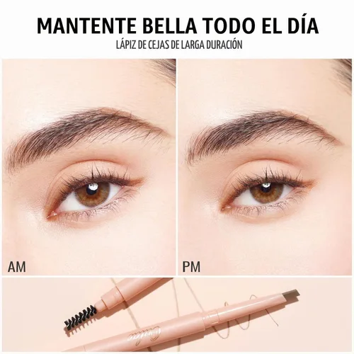 Vista 4 de Oulac Lápiz de cejas rubio, barra retráctil impermeable para cejas con cepillo, de larga duración, resistente a las manchas, vegano y libre de 01
