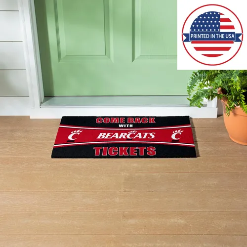 Vista 5 de Team Sports America University of Cincinnati Entrada interior y exterior 28 x 16 pulgadas Parte trasera antideslizante Tapetes de bienvenida