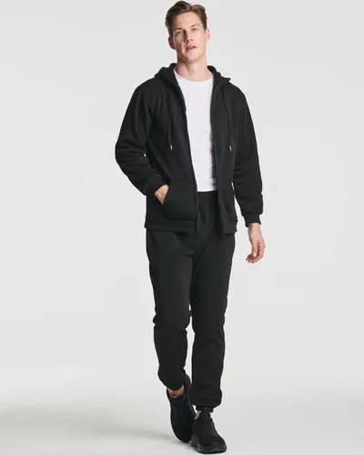 Vista 5 de Real Essentials Paquete de 3 pantalones deportivos elásticos de forro polar para hombre con bolsillos (disponible en tallas grandes y altas)
