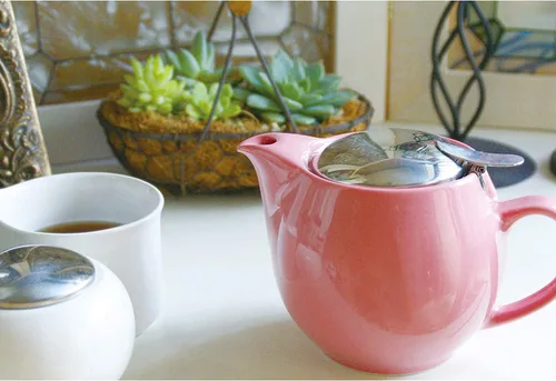 Vista 7 de ZERO JAPAN - Tetera redonda de 15 oz (450 cc) con tapa SLS e infusor de tomate