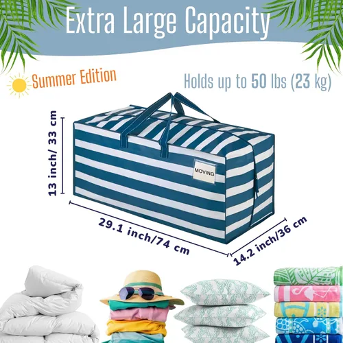 Vista 48 de VENO Paquete de 6 bolsas de mudanza resistentes con correas de mochila, cremalleras y asas, bolsas de embalaje extragrandes para artículos